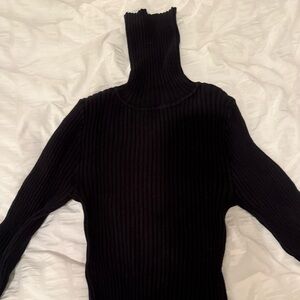 BDG Black Ribbed Cowl Neck Sweater